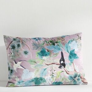 New Anthropologie Colliere Floral Velvet Lilac Birds Throw Pillow Decor